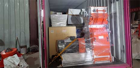 强福机械蛋鸡粉料线饲料颗粒线发往加纳