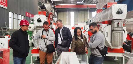 中欧客户访问强福机械购买饲料颗粒生产设备